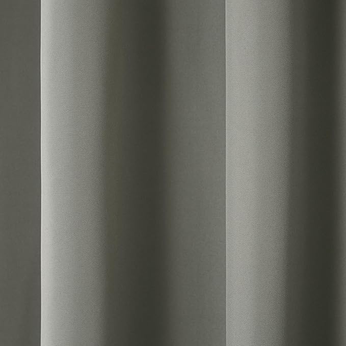 TOWN & COUNTRY BASICS Cabana Solid Heavyweight Indoor Outdoor Curtains, Light Filtering Opacity with Grommet Top, Water Repellent, 2-Pack Set, 54"x108", Medium Grey TOWN+%26+COUNTRY+BASICS