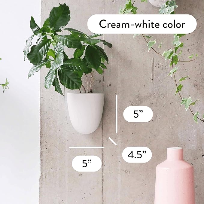 Make Good PlantPod Luxe Self-Watering Wall Planters (Set of 3) - Easy to Water and Install - Lightweight - Design Your Own Vertical Garden - Wall Planters for Indoor Plants MakeGood