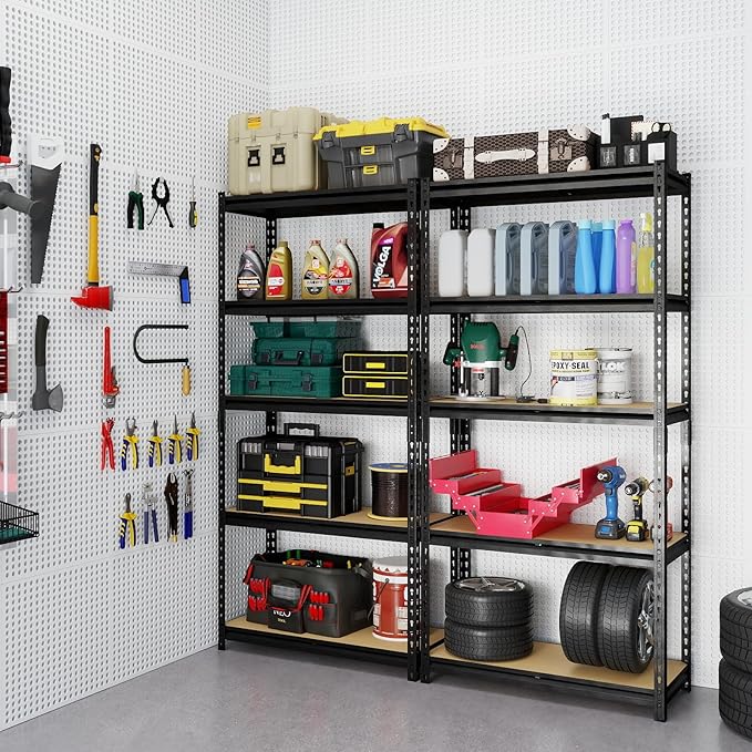 Garage Storage Shelves, 72''H Shelving Units and Storage, 2400 LBS Heavy Duty Shelving, Metal Garage Shelves for for Basement, Warehouse, Pantry, Closet, Kitchen Rootora