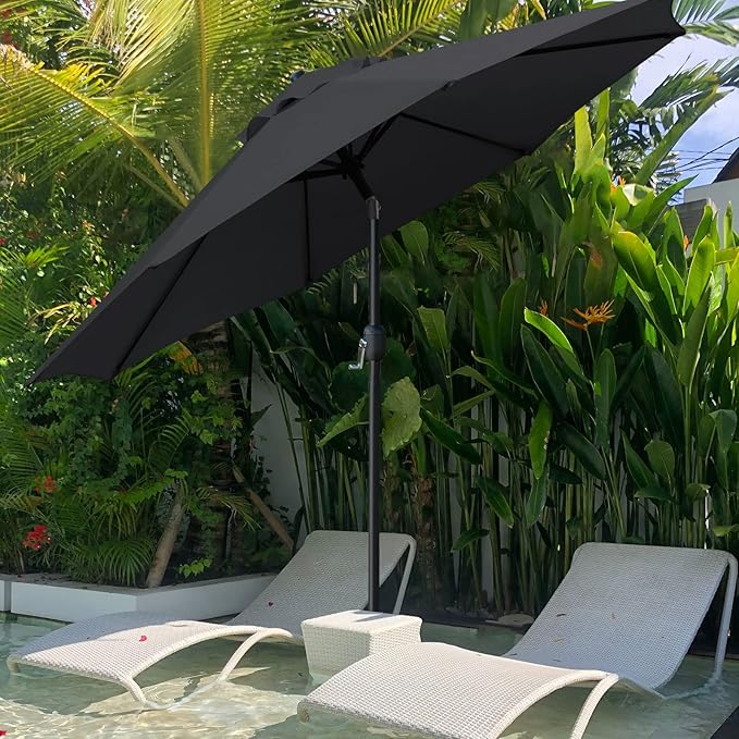 Sunnyglade 9' Patio Umbrella Outdoor Table Umbrella with 8 Sturdy Ribs Sunnyglade