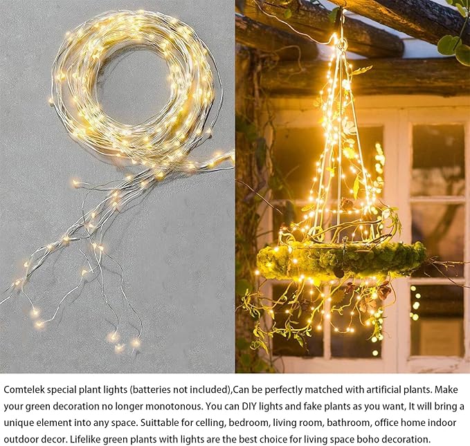 Comtelek Fake Hanging Plants with Lights Artificial Plants for Home Decor Macrame Plant Hanger with Fake Vines Faux Hanging Planter for Wall Ceiling Bedroom Bathroom Kitchen Office Boho Decor Indoor Comtelek