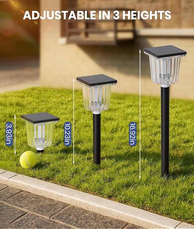 Super Bright Solar Pathway Lights Outdoor Powered 8 Pack,Adjustable Warm&Cool White,Waterproof IP65 Solar Garden Decor Landscape Lighting Outside for Front Yard/Patio/Walkway/Driveway/Lawn/Path Light Professionalproductionofsolarlightsoutdoor%EF%BC%9A%EF%BC%89
