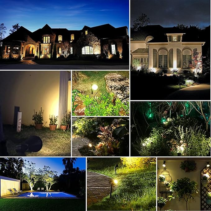 MEIHONG Solar Spot Lights, Warm White Lights with Separate Panel, Solar Tree Light Waterproof Outdoor Landscape Lights Dusk to Dawn for Garden Walkway(2 Pack) MEIHONG
