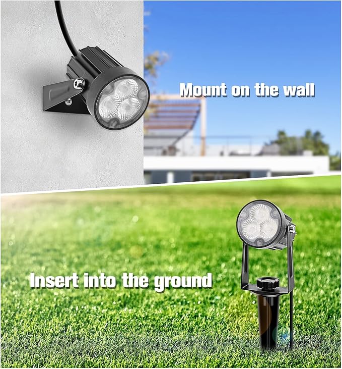 APONUO Metal Outdoor Solar Landscape Lights Solar Lights Outdoor Waterproof Solar Landscape Spotlight for Yard Landscape Lighting, Auto On/Off for Pathway,Driveway, Porch, Patio (Cool White) APONUO