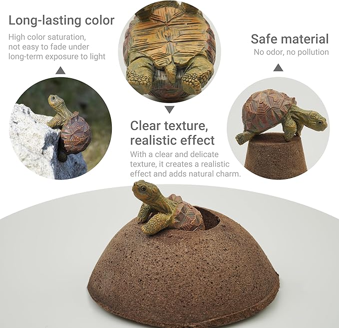 Mini Turtle Statue Miniature Tortoise Figurine Plant Pot Hanger, Realistic Resin Climbing Turtle Ornament Garden Decor for Bonsai Succulents Aquariums, Creative Gift for Plant Parents Rootora