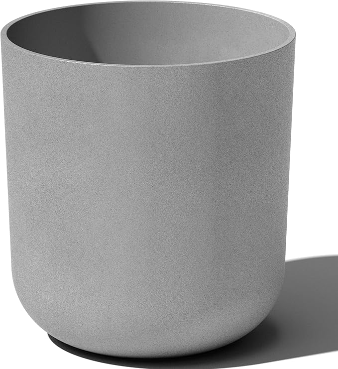 Veradek Mason Series Lima Planter - Round Planter for Indoor or Outdoor Porch/Garden | Made from Plastic-Stone Composite with Drainage Holes | Modern Décor for Succulents, Flowers, Small Plants VeradekOutdoor