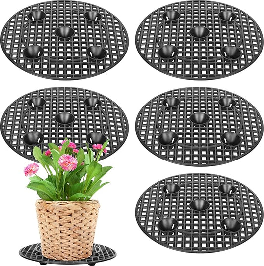 moonoom 6 Pcs Big Potted Plant Stands - 12 Inch Patio & Deck Floor Protector,Plant Level Pot Elevator for Indoor Outdoor Garden Flower moonoom