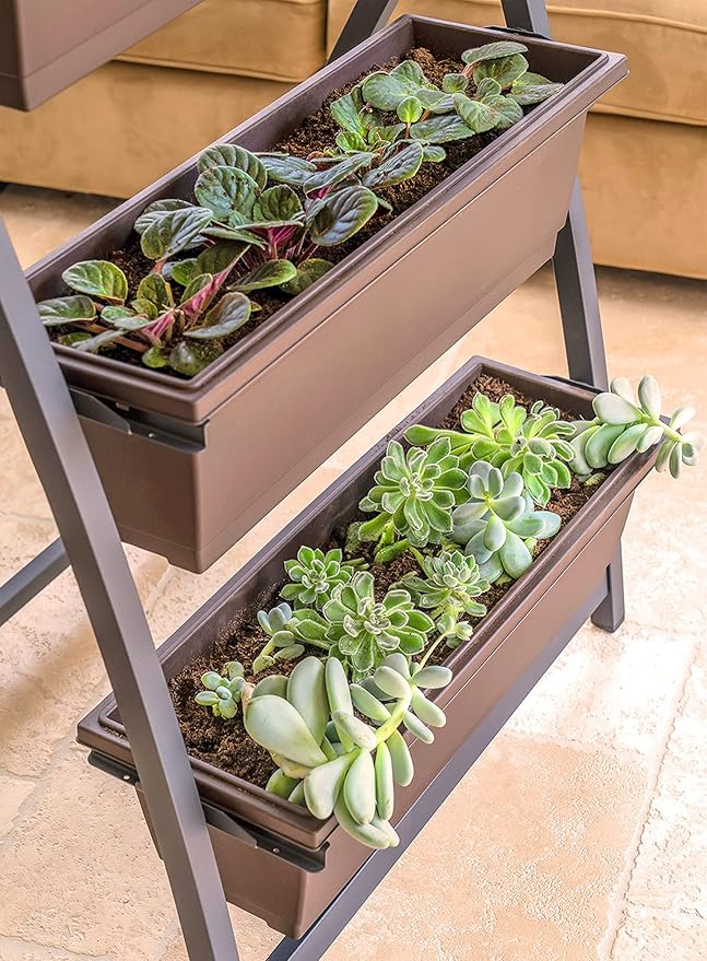 6-Ft Raised Garden Bed - Vertical Garden Freestanding Elevated Planter with 4 Container Boxes - Good for Patio or Balcony Indoor and Outdoor - Perfect to Grow Vegetables Herbs Flowers OutlandLiving