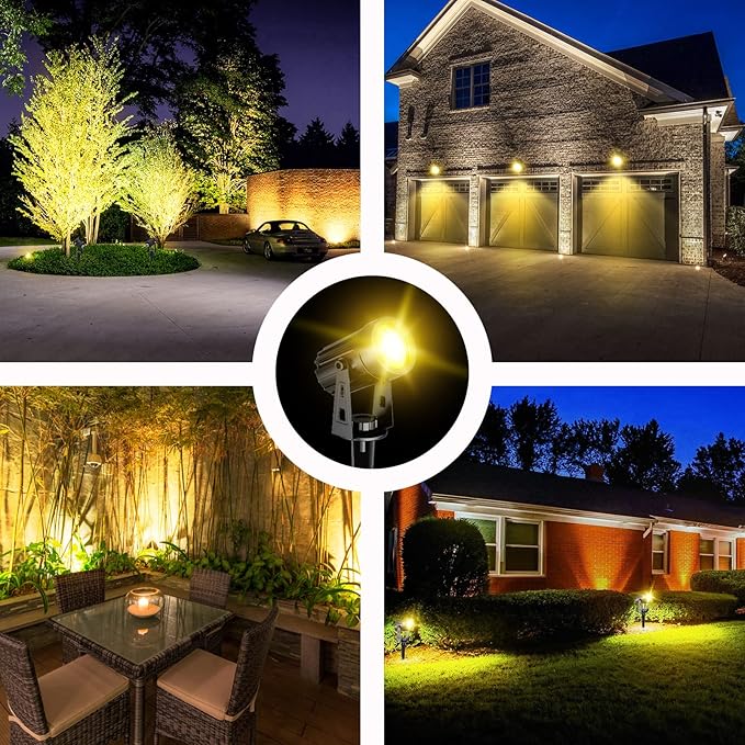 T-SUN Solar Spotlights Outdoor Waterproof, 2-in-1 Solar Landscape Spotlights LED Garden Spot Lights for Yard Tree Garden Pond Pool Area (Warm White) T-SUN