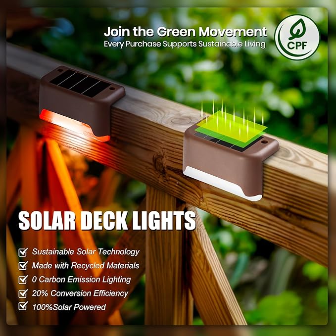 SOLPEX Color Changing Solar Deck Lights, 16 Pack Waterproof LED Lights for Decks,Stairs,Fences,Yards and Patios Solpex