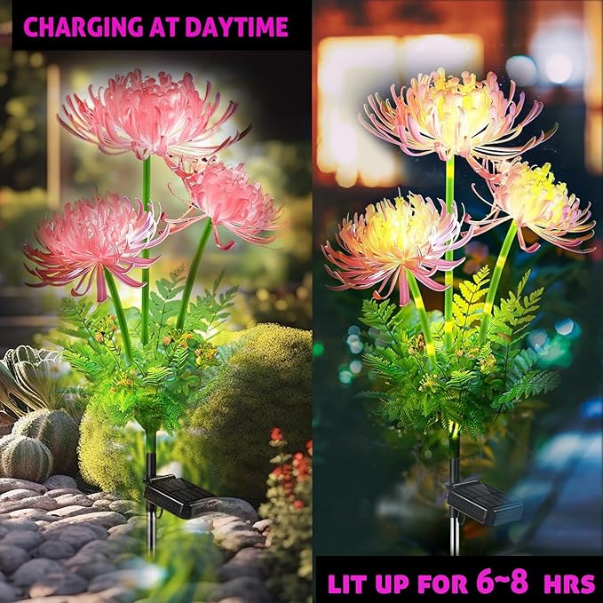 Solar Garden Lights Glowing Flowers & Stems, Outdoor Garden Decoration, Yard Decor StarryMine