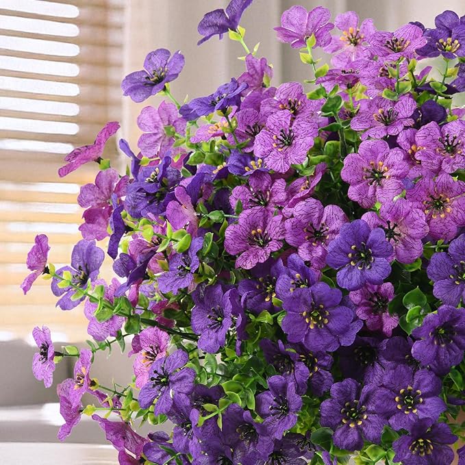Artificial Flowers Faux Plants Outdoor Fake Flowers Spring Decor,12 Bundles Realistic Plastic Plant Colorful Daisy UV Resistant for Porch Patio Home Yard Garden Window Box Pot Planters ZFProcessArtificialFlowers