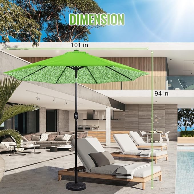 Backyard Expressions 9 ft. Patio Umbrella, Market Table Umbrella w/Tilt and Crank, 8 Ribs BackyardExpressions
