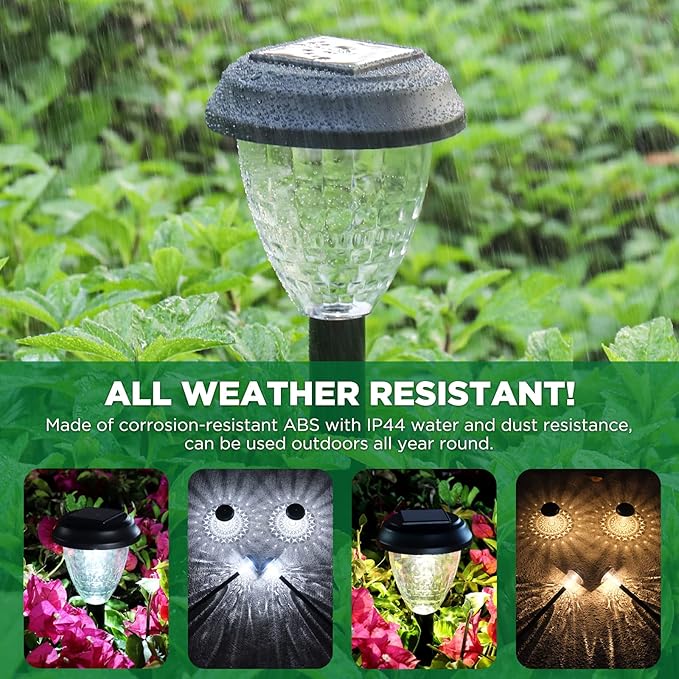 Super Bright Solar Lights Outdoor Waterproof-10 Pack, Dusk to Dawn Up to 12 Hrs Solar Powered Outdoor Pathway Garden Lights Auto On/Off, LED Landscape Lighting Decorative for Walkway Patio Yard URAGO