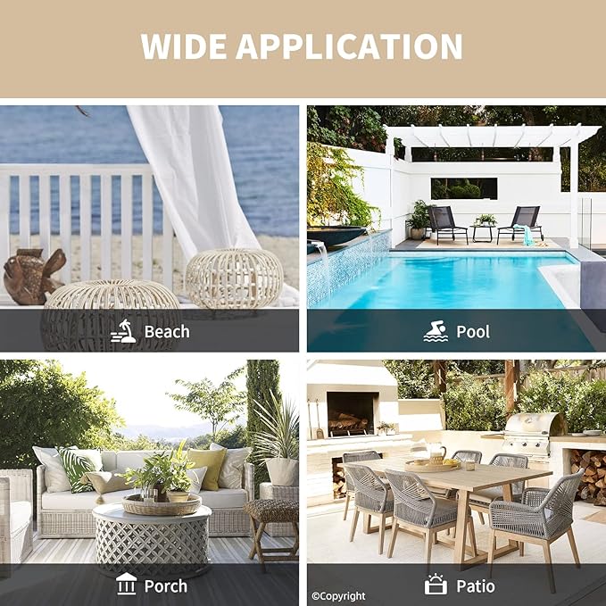 DIVA EN CAMINO DEC Outdoor Patio Curtain Waterproof Darkening Thermal Insulated Indoor Curtains for Bedroom, Porch, Living Room, Pergola, Cabana, W52 x L72, Beige, Set of 2 Panels DivaenCamino