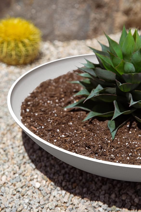 Veradek Mason Series Lane Bowl Planter| for Indoor or Outdoor Tabletops/Gardens |Made from Plastic-Stone Composite with Drainage Holes|Modern Décor for Flowers, Succulents, Small Plants VeradekOutdoor
