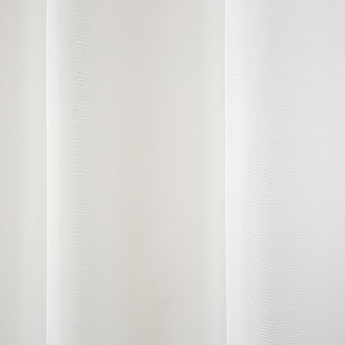 TOWN & COUNTRY BASICS Cabana Solid Heavyweight Indoor Outdoor Curtains, Light Filtering Opacity with Grommet Top, Water Repellent, 2-Pack Set, 54"x96", Winter White TOWN+%26+COUNTRY+BASICS