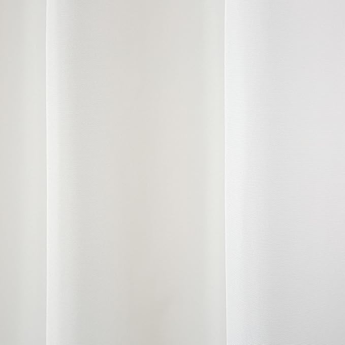 Town & Country Basics Cabana Solid Heavyweight Indoor Outdoor Curtains, Light Filtering Opacity with Grommet Top, Water Repellent, 2-Pack Set, 54"x63", White TOWN+%26+COUNTRY+BASICS