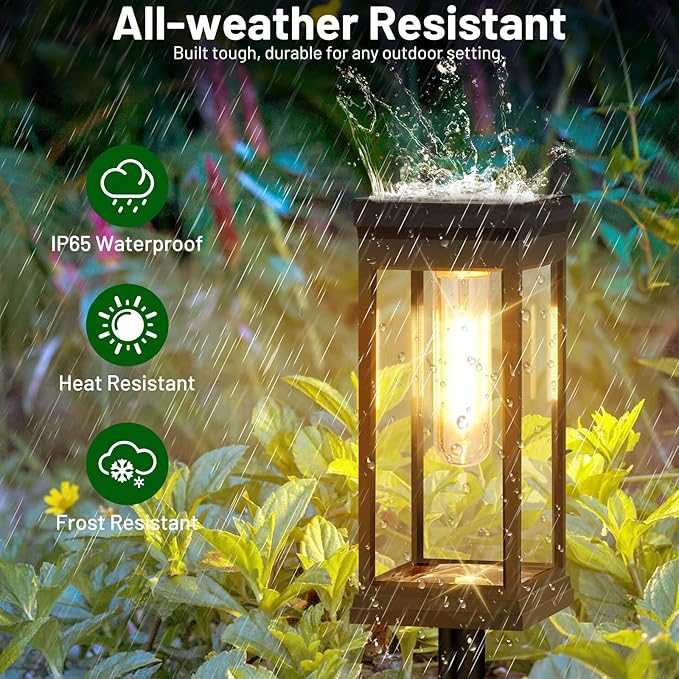 BesLowe Upgraded Solar Pathway Lights Outdoor, 12-Pack Large LED Solar Light Outdoor Waterproof, Super Bright Outside Lights for Yard, Sun-Powered Landscape Lighting for Garden Walkway, Warm White BringYouBrightFuture