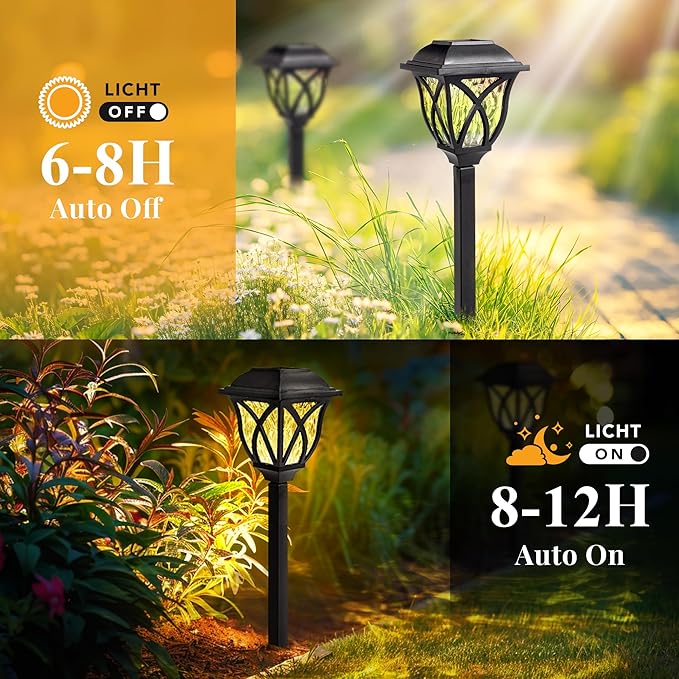 GIGALUMI 6 Pack Solar Lights Outdoor Waterproof, LED Solar Garden Lights, Outdoor Decorations, Garden Decor for Yard, Patio, Landscape, Planter, Walkway (Warm White) GIGALUMI