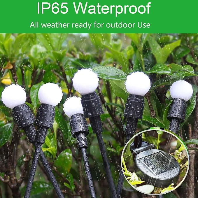 6-Pack Garden Solar Lights, 48 LED Solar Lights Outdoor for Garden Decor, Waterproof Firefly Light Outdoor (Sway by Wind), Swaying Light for Outside Yard Pathway Landscape Decorations (Warm White) Albelt