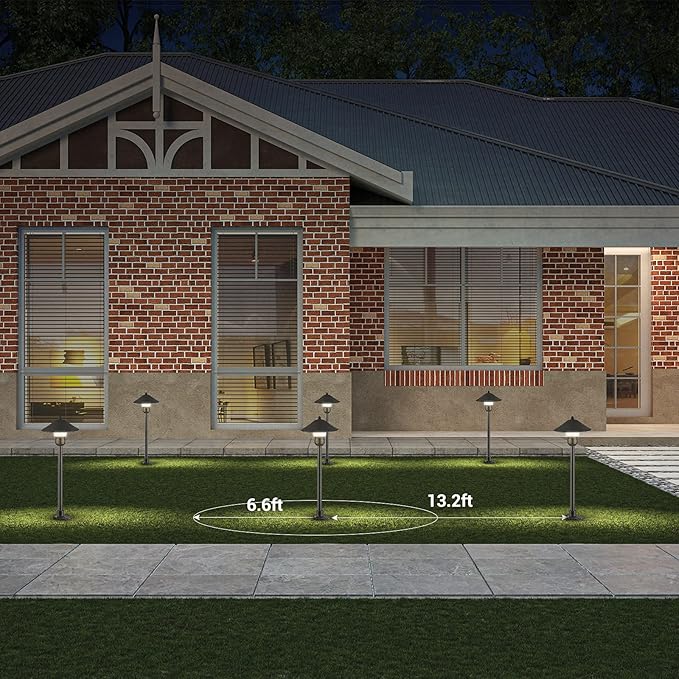 EDISHINE Low Voltage Pathway Lights, 3W 150 LM 3000K 16.5“ Tall LED Landscape Lights, 12V AC/DC 50,000Hrs Waterproof Aluminum Housing Outdoor Landscape Lighting for Path, Yard, Garden EDISHINE