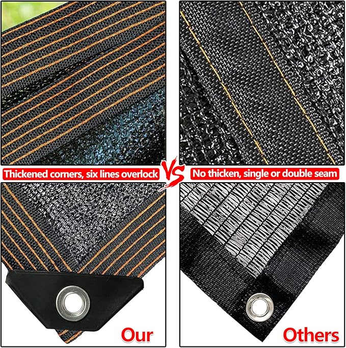 Shade Cloth - 70-90% Sunblock Net for Garden Patio,Shade Sails for Plants Greenhouse Outdoor Pergola Lawn Swimming Sun Shade Cloths for Kennel Chicken Coop Easier to Hang Shade Net Cover… QLOFEI