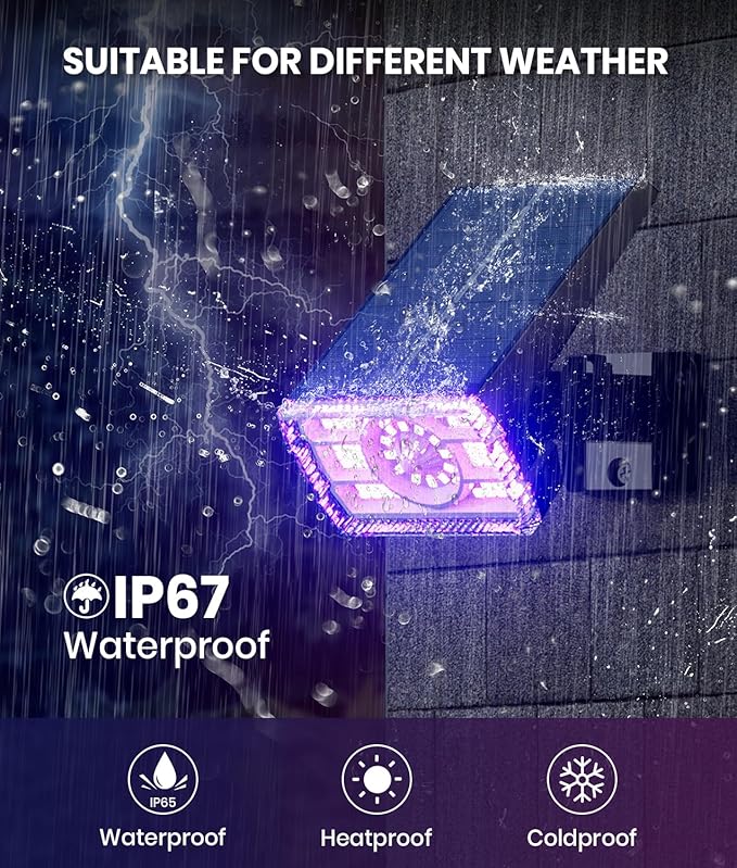 2 Pack - Solar Christmas Lights Outdoor Waterproof,6 Color Changing Spotlights &10 Modes, IP67 Waterproof,105° Adjustable Solar Spot Lights for Pathway/Garden/Yard/Patio/Landscape/Backyard Xmas Decor Professionalproductionofsolarlightsoutdoor%EF%BC%9A%EF%BC%89