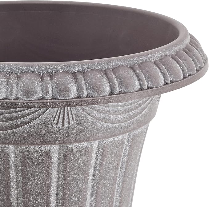 Arcadia Garden Products PL20WW Indoor/Outdoor Classic Traditional Plastic Urn Planter, Whitewash, 10" x 12", White Wash Rootora