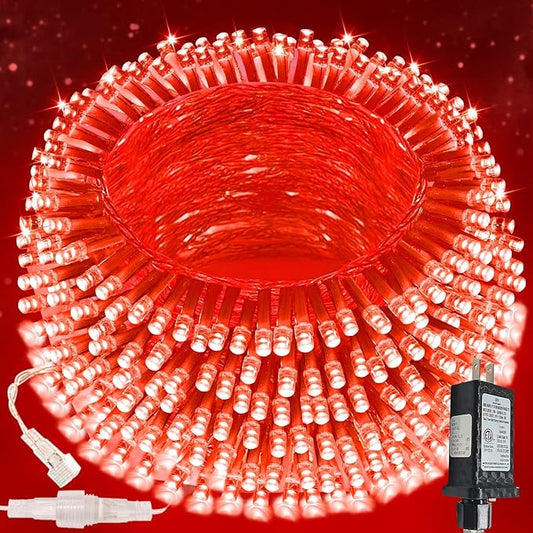 Connectable 200 LED String Lights Indoor Outdoor, 66FT Red Christmas Lights Waterproof, 13 Modes with Timer, Twinkle Fairy Lights Plug in Clear Wire for Christmas Tree, Bedroom, Halloween Decor SANJICHA