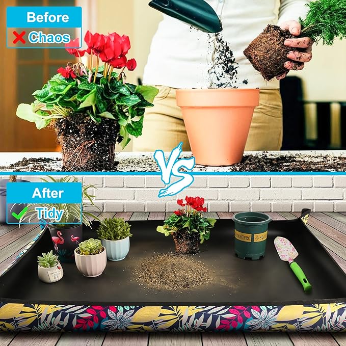 2PCS 43.5"x 29.5" Extra Large Repotting Mat for Indoor Plants Transplanting and Mess Control Gardening Gifts for Women Men HNXTYAOB