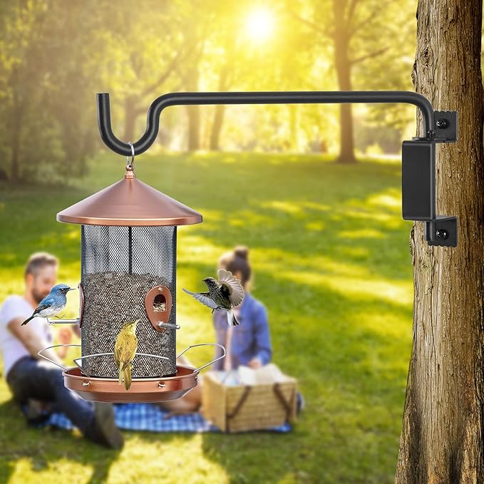 12" 360° Swivel Plant Hanger - Heavy Duty Solid Steel Wall Hook, 12-Directional Adjustable for Bird Feeders, Outdoor/Indoor Plants, Garden & Patio YELOKIE