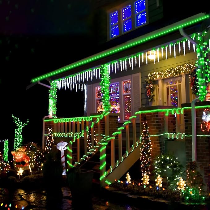 50ft LED Rope Lights Outdoor, 360 LED Connectable and Flexible Tube Lights with 8 Modes, Waterproof LED Rope Lighting for Garden, Patio, Pool, Bedroom, Party, Indoor Outdoor Christmas Decor (Green) Jnaurb