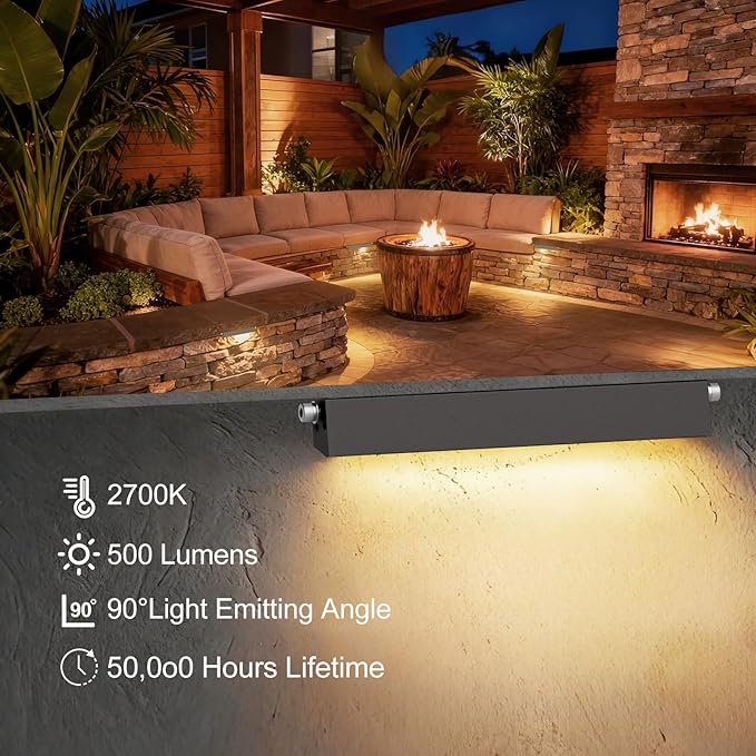 JESLED 2 Pack 7inch LED Retaining Wall Lights, 5W Landscape Lighting, LED Hardscape Lighting, Paver Lights Low Voltage Hardscape Lights, 5W Outdoor Step Lights, 2700K Warm White, Waterproof JESLED
