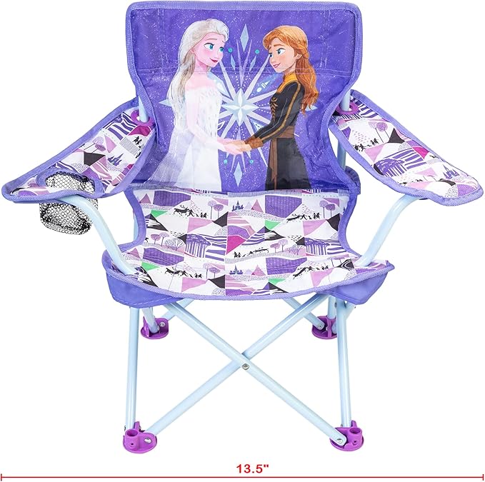 Disney Frozen Kids Chair Foldable for Camping, Sports or Patio with Carry Bag, Toddlers 24M+ Frozen