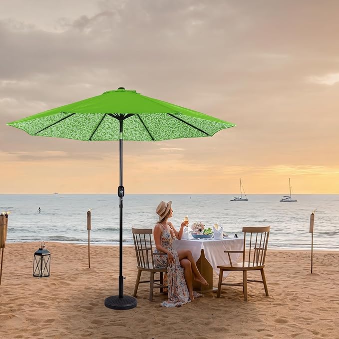 Backyard Expressions 9 ft. Patio Umbrella, Market Table Umbrella w/Tilt and Crank, 8 Ribs BackyardExpressions
