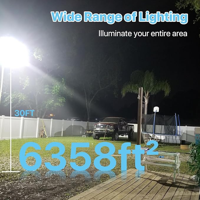 HYPERLITE Led Parking Lot Lights Outdoor 300W - UL Listed Arm & Slip Fitter 2 in 1 Wall Mount LED Flood Light - 45000lm 5000K Parking Lot Lights Commercial for Yard Street Court Driveways Stadium HYPERLITE