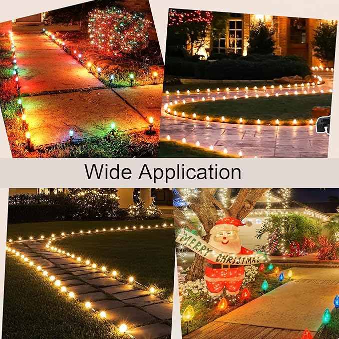 60 Pcs 5 Inch Christmas Light Stakes Universal Yard Lawn Holiday Light Stakes for C7 C9 String Lights Holders on Yards, Pathways (Green) Rootora