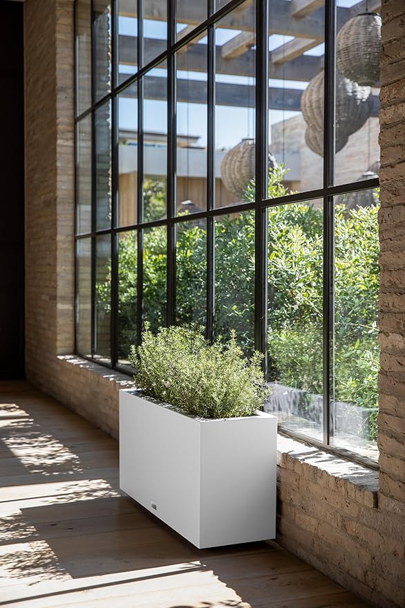 Veradek Block Series Long Box Planter - Large Rectangular Planter for Indoor or Outdoor Patio/Porch | Durable All-Weather Use with Drainage Holes | Modern Décor for Tall Plants, Flowers or Shrubs VeradekOutdoor