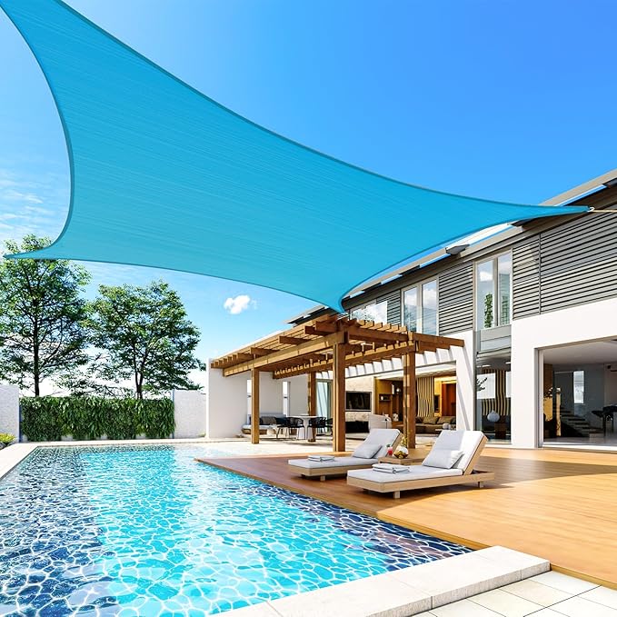 Quictent 20x26ft Sun Shade Sail for Patio, 185GSM Heavy Duty Rectangular Outdoor Sunshades UV Block Outside Canopy Cover for Backyard QUICTENT