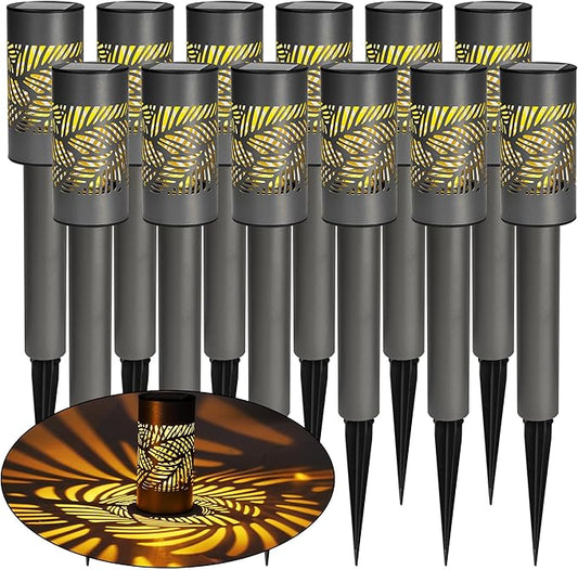 Dazzle Bright Solar Pathway Lights Outdoor, 12 Pack LED Warm White Waterproof Solar Powered Landscape Lights for Walkway Driveway Lawn Patio Yard Garden DazzleBright