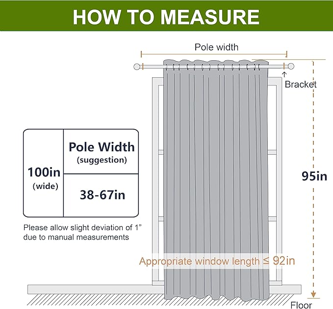 NICETOWN Room Divider Curtain, Sliding Door Curtain, Wide Width Thermal Drapes, Absorb Noise, Room Darkening, Vertical Blinds for Patio Door (Greyish White, Width 100 inches, Length 95 inches) NICETOWN