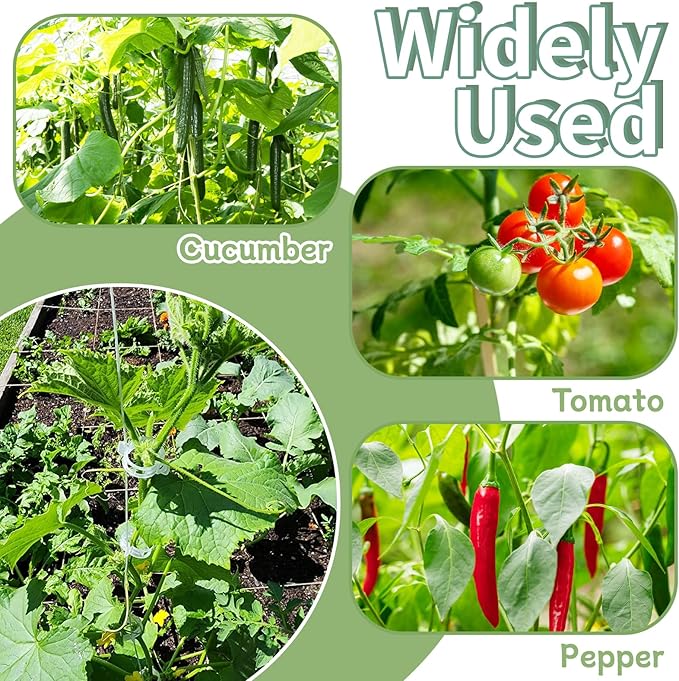OJYUDD 200 Pcs White Plant Support Garden Clips,Secured Plastic Plant Clip,Tomato Vine Clips,Climbing Plant Support Clips for Flower Vine Twine Orchid OJYUDD