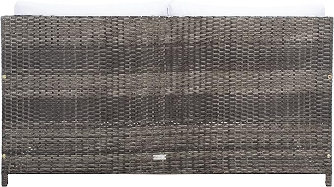Safavieh Outdoor Collection Cadeo Grey Brown/White Cushion Daybed PAT7500C SAFAVIEH
