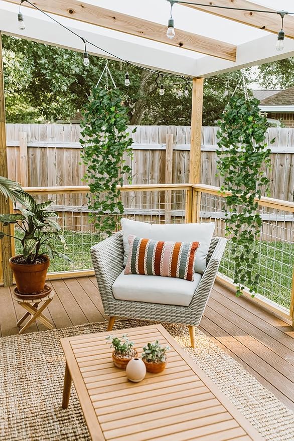 Hollyone Artificial Hanging Plants 6FT Fake Ivy Vine Faux Ivy Leaves Hanging Plant Greenery for Wall House Room Patio Indoor Outdoor Home Shelf Office Wedding Decor Hollyone