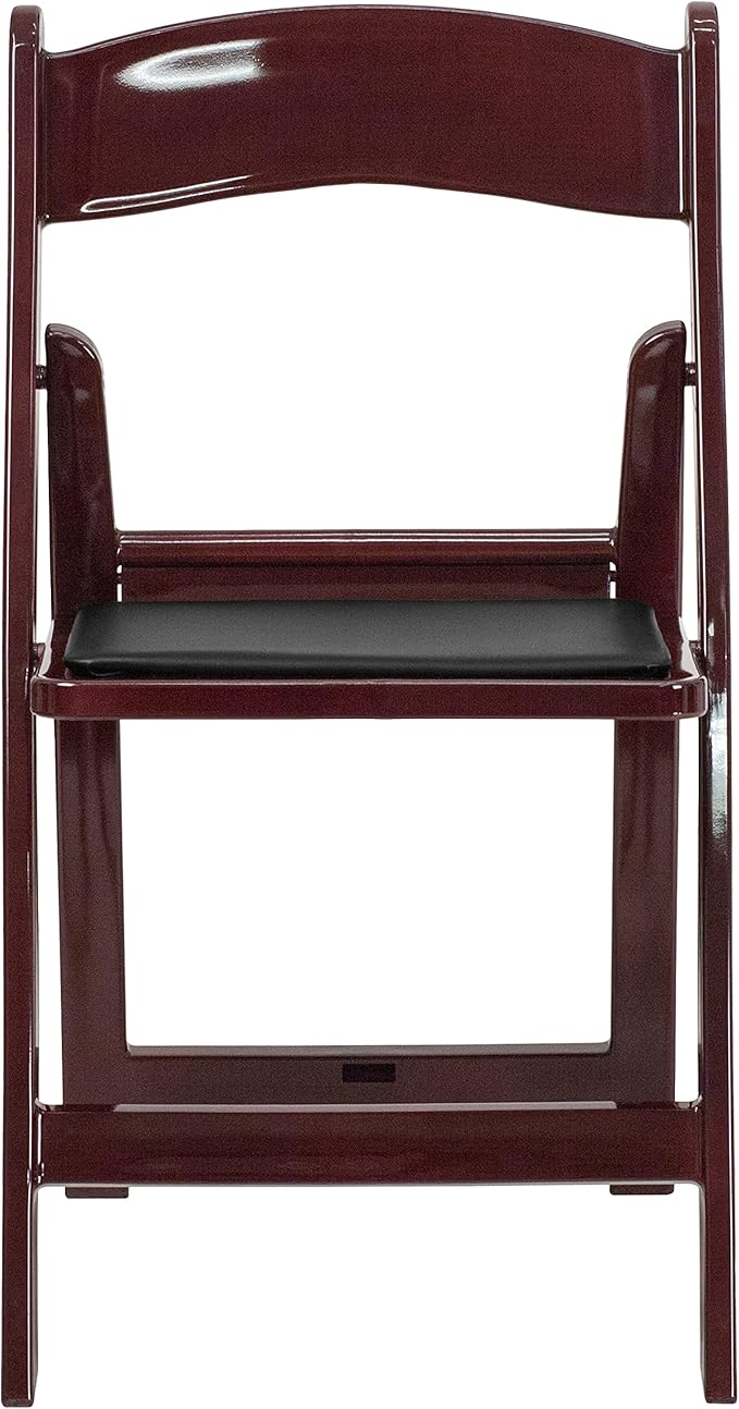 Flash Furniture Hercules™ Series Folding Chair - Red Mahogany Resin – 1000LB Weight Capacity Comfortable Event Chair - Light Weight Folding Chair FlashFurniture