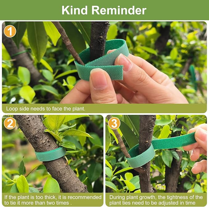 SumDirect Plant Tape 150 ft Plant Ties for Climbing Plants Garden Twist Ties Plants Adjustable Reusable Hook and Loop Tape for Plants, Flowers, Vines and Tree (150 ft x 1/2 in) SumDirect
