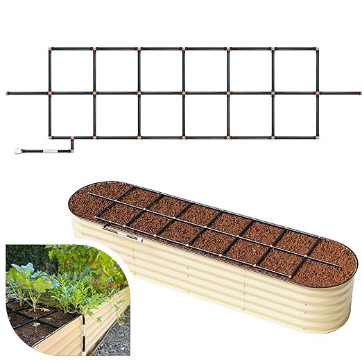 Garden Grid Watering System | Raised Garden Bed Drip Irrigation System – But Better | Pre-Assembled, Waters Every Plant Evenly, 2-Minute Setup | Square Foot Gardening Grid | US-Made (Cornerless, 2x8) GardenInMinutes