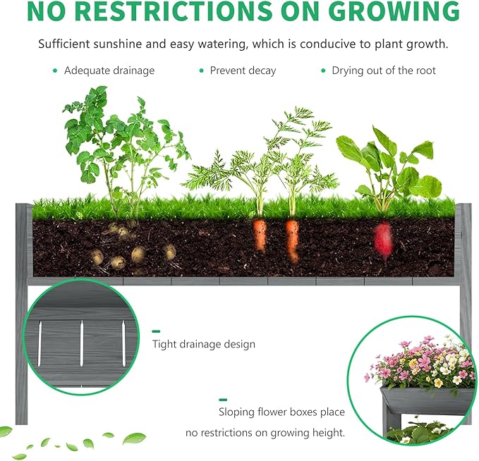 DoCred Vertical Wooden Raised Garden Bed, 5 Tier Upgraded Garden Planters Freestanding Wood Plant Stand Flower Rack Wooden Planter Box for Plants Herbs Flowers Vegetables Outdoor Indoor DoCred