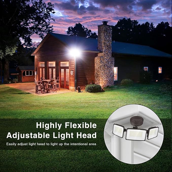 Onforu 130W Flood Lights Outdoor, 13000LM Brightness LED Light Outside, IP65 Waterproof LED Exterior Floodlight with 3 Adjustable Heads, 6500K White Outdoor Security Light for Yard Garage Eave Onforu